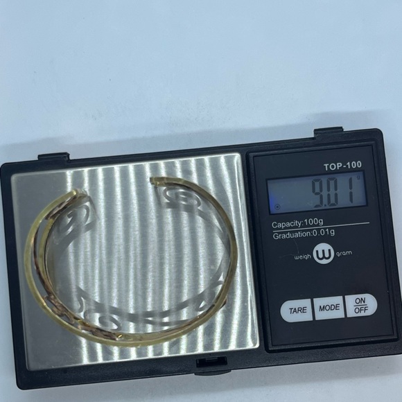 Harper 1/20 12k gold filled filigree open scroll cuff bracelet two tone gold - Picture 7 of 16